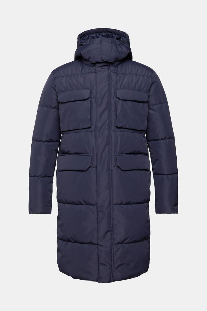 Quilted coat with detachable hood, NAVY, detail image number 2
