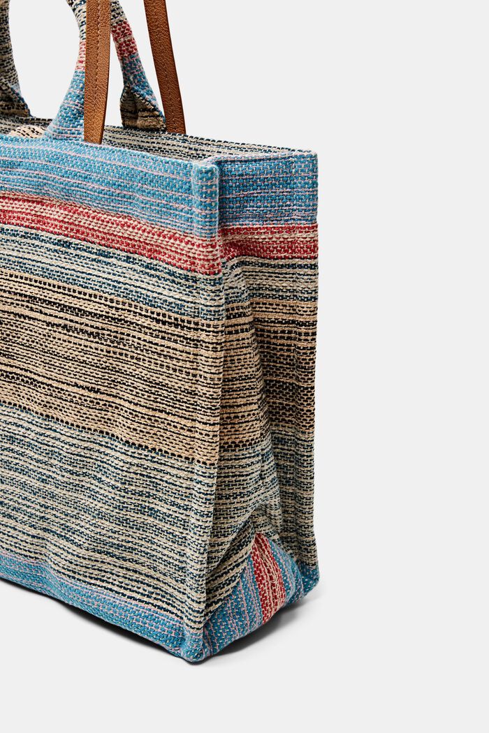 Shopper bag in multi-coloured design, MULTICOLOUR, detail image number 1