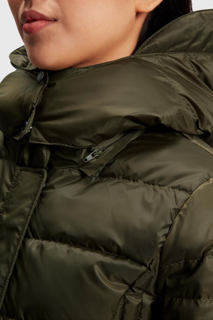 Hooded Quilted Puffer Jacket, DARK KHAKI, detail image number 2