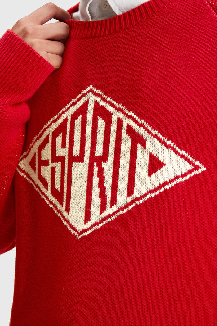 Unisex knitted jumper, RED, detail image number 5