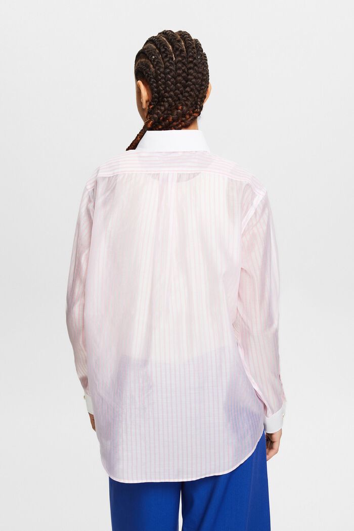 透明條紋鈕扣恤衫, 淺粉紅色, detail image number 2