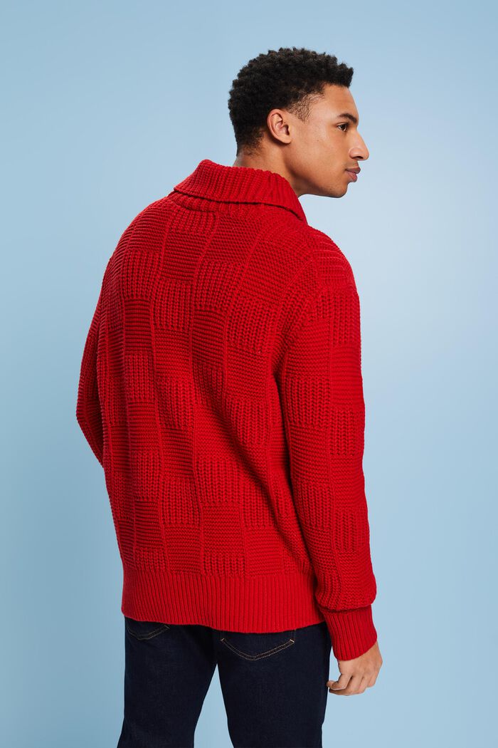 ‌加厚針織披肩款毛衣, 深紅色, detail image number 2