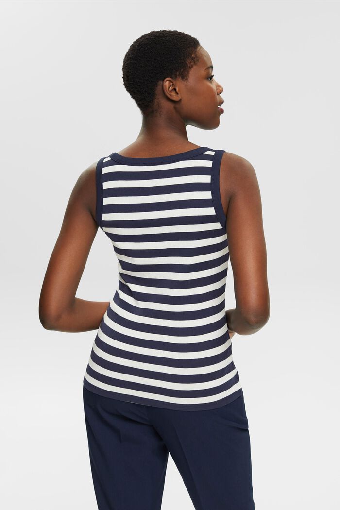 Cotton tank top with stripes, NAVY, detail image number 3