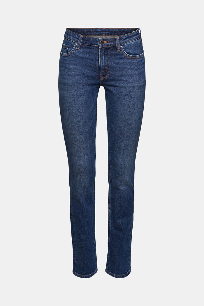 Straight leg jeans, BLUE DARK WASHED, detail image number 8