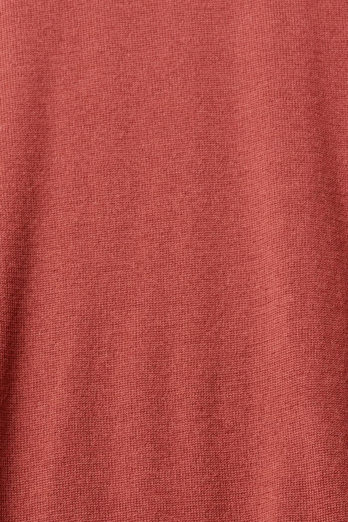 Roll neck wool sweater, TERRACOTTA, detail image number 1