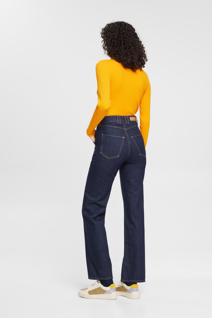 High-rise straight leg jeans, BLUE RINSE, detail image number 3