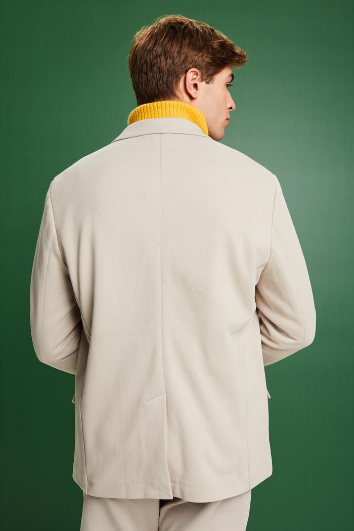Knitted Cotton Blend Blazer, LIGHT GREY, detail image number 2