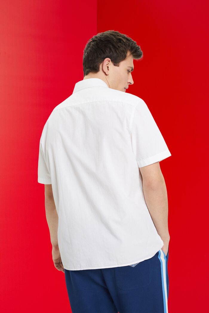 再生棉短袖襯衫, 白色, detail image number 3