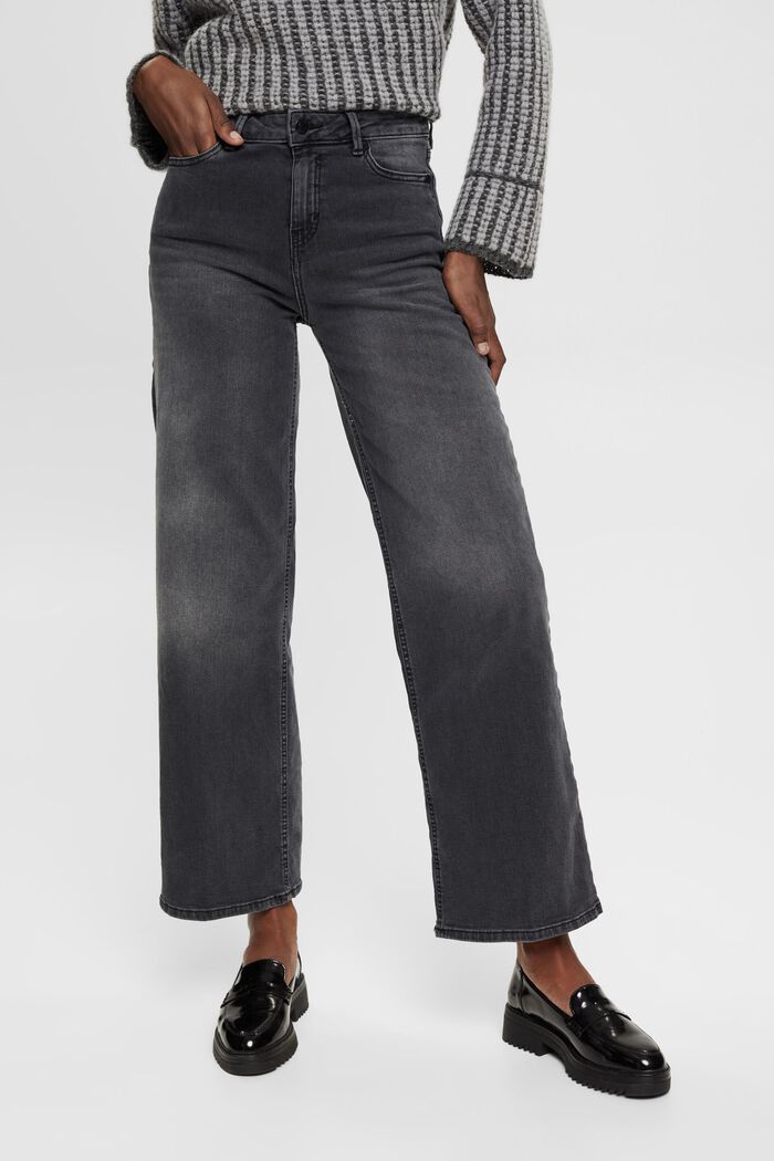 High-rise wide leg jeans, BLACK MEDIUM WASHED, detail image number 0
