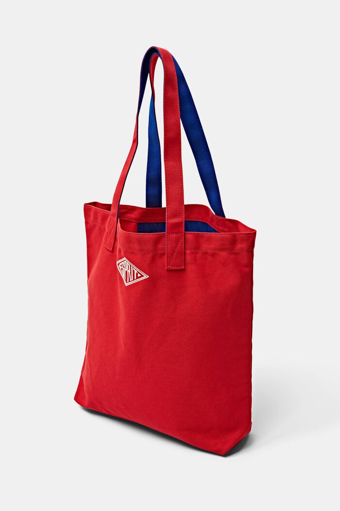 Logo Cotton Tote Bag, 深紅色, detail image number 2