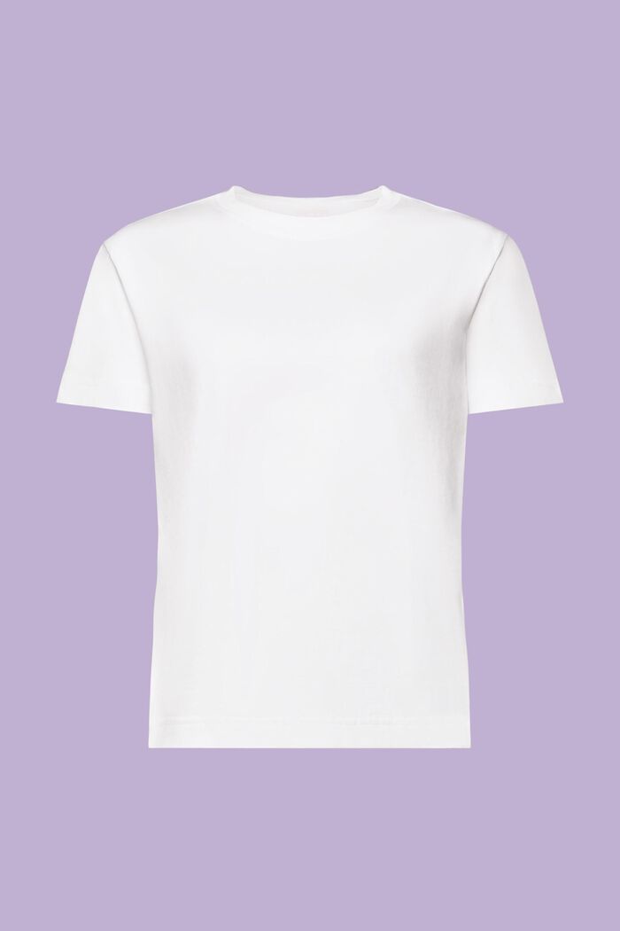 Pima Cotton Crewneck T-Shirt, WHITE, detail image number 6