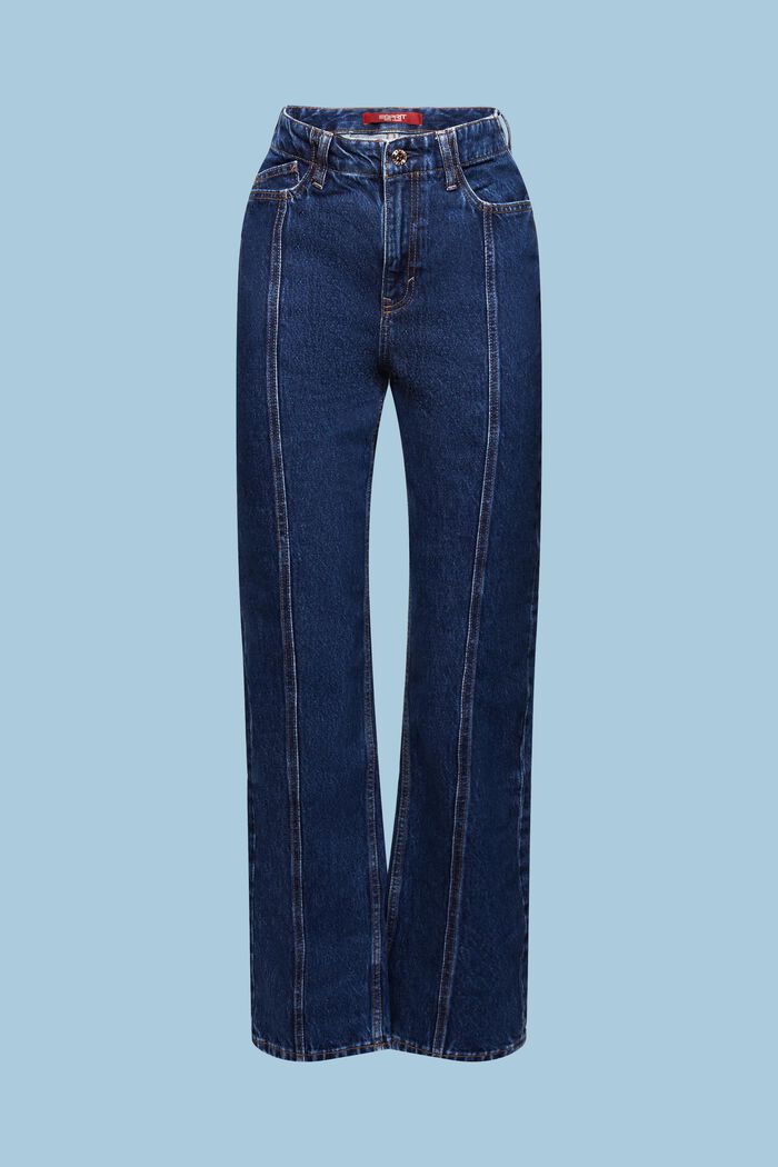 High-Rise Straight Jeans, BLUE DARK WASHED, detail image number 5