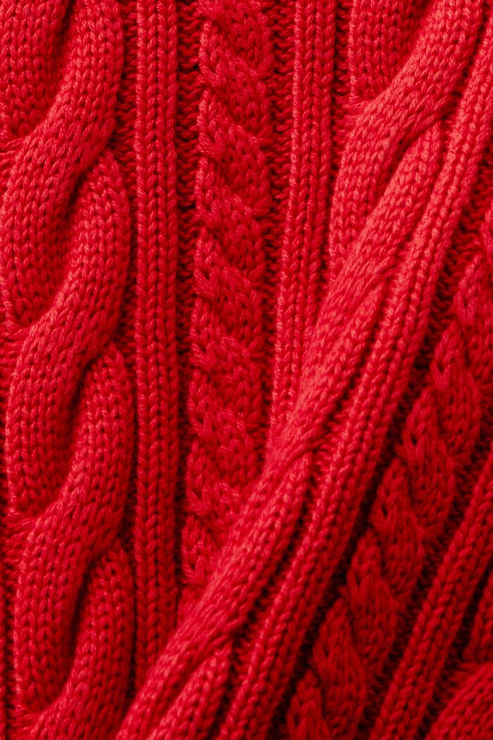 Cotton Cable Knit Jumper, DARK RED, detail image number 5