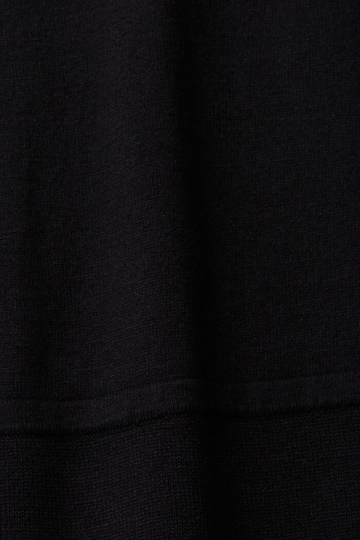LENZING™ ECOVERO™開衩衣袖針織連衣裙, 黑色, detail image number 1