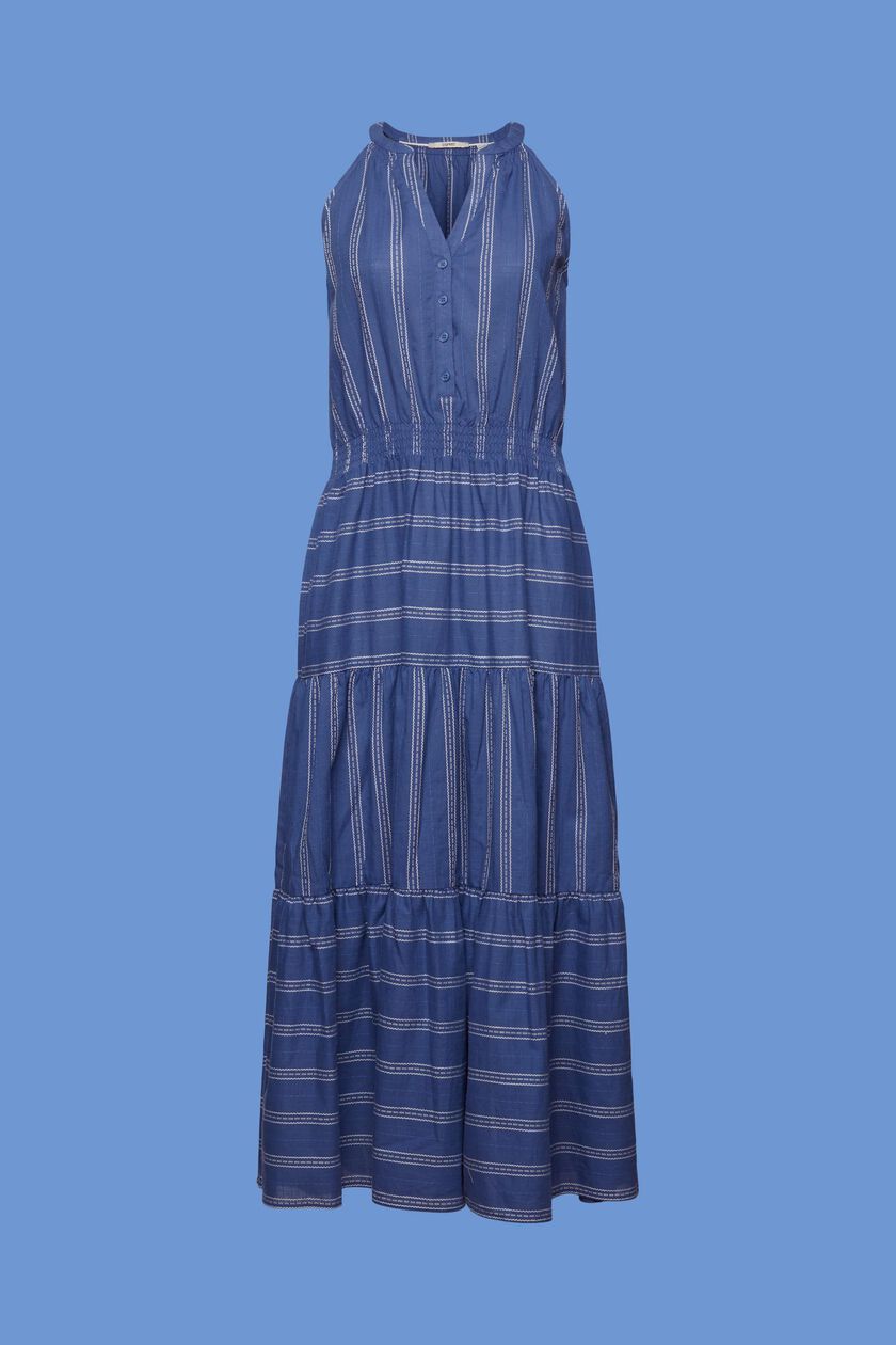 Striped midi dress, 100% cotton