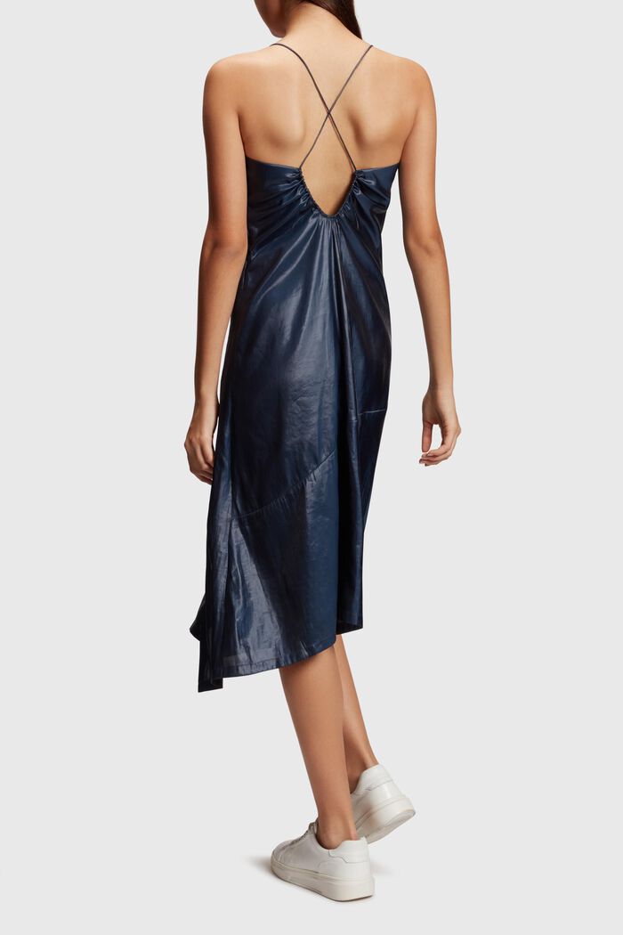 Twisted back metallic slip dress, NAVY, detail image number 1
