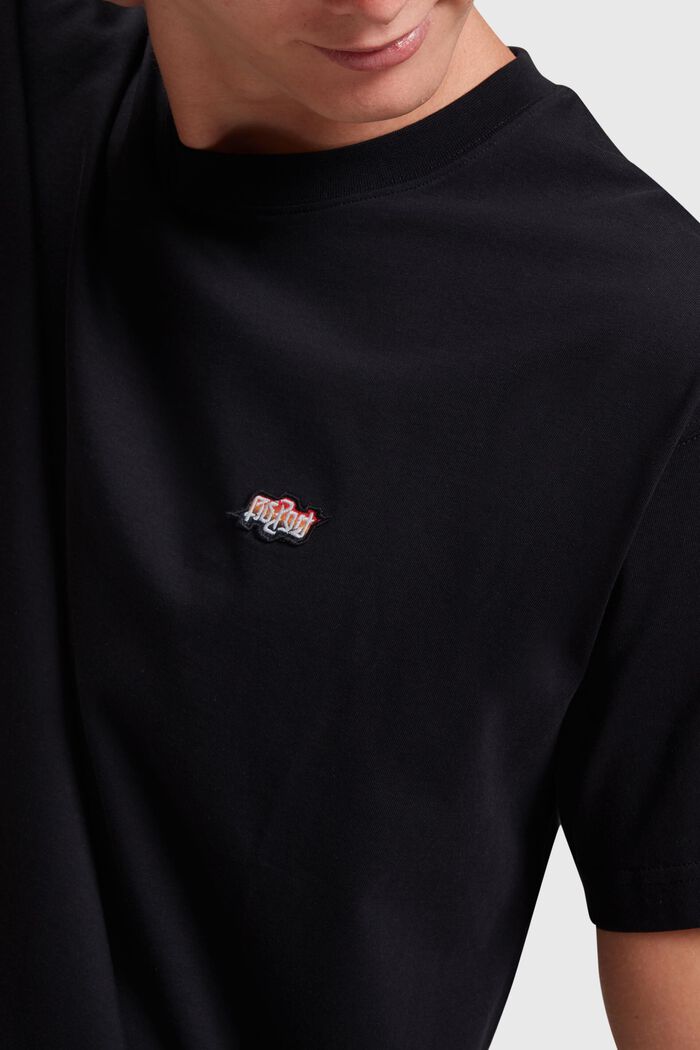 Ambigram 胸前刺繡標誌 T 恤, 黑色, detail image number 3