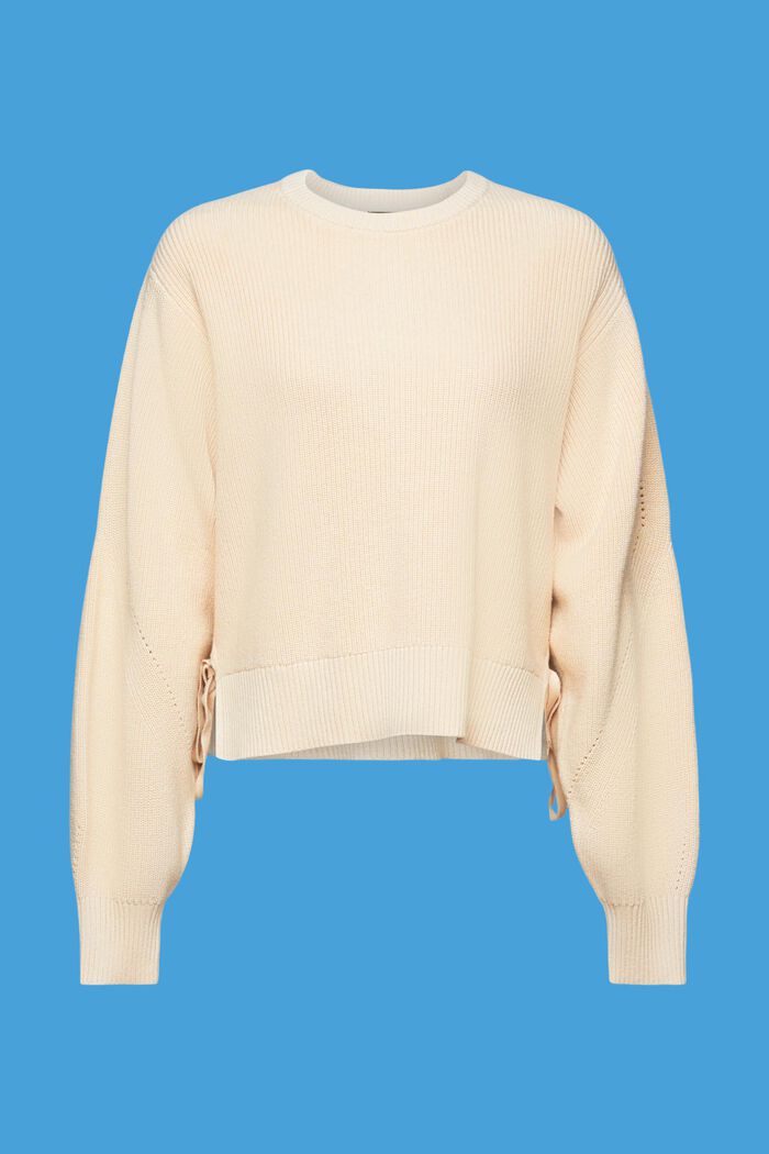 Cashmere blended jumper with lace detail, SAND, detail image number 7