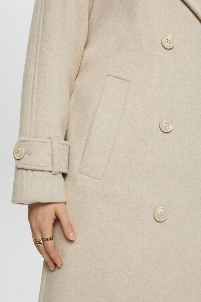 Wool-Blend Trench Coat, ICE, detail image number 4