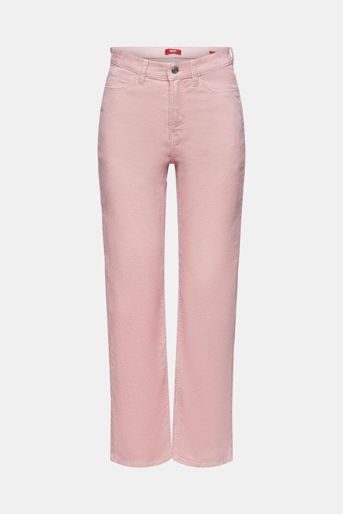 High-Rise Straight Fit Corduroy Trousers, OLD PINK, detail image number 7