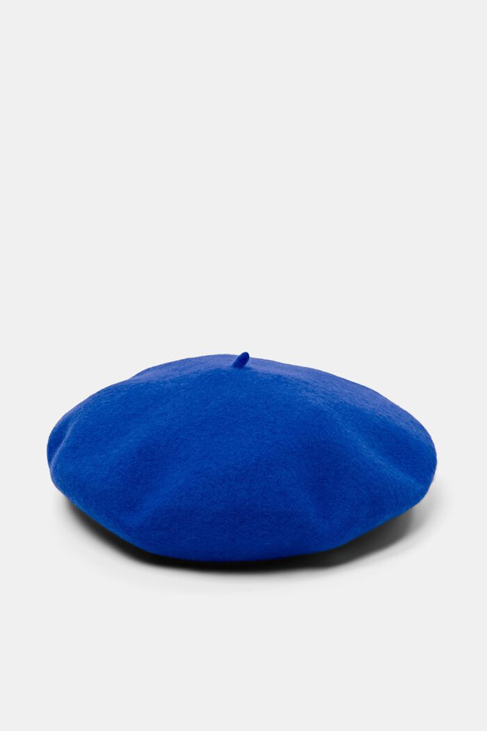 Blended wool beret, BRIGHT BLUE, detail image number 0