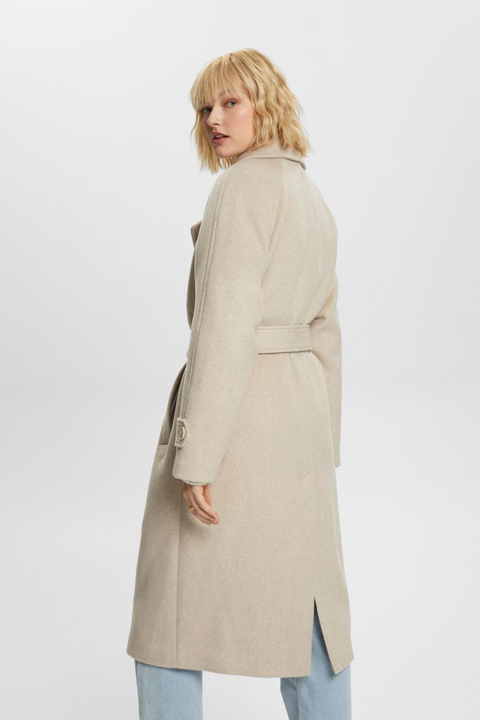Recycled: wool blend coat with cashmere, ICE, detail image number 3