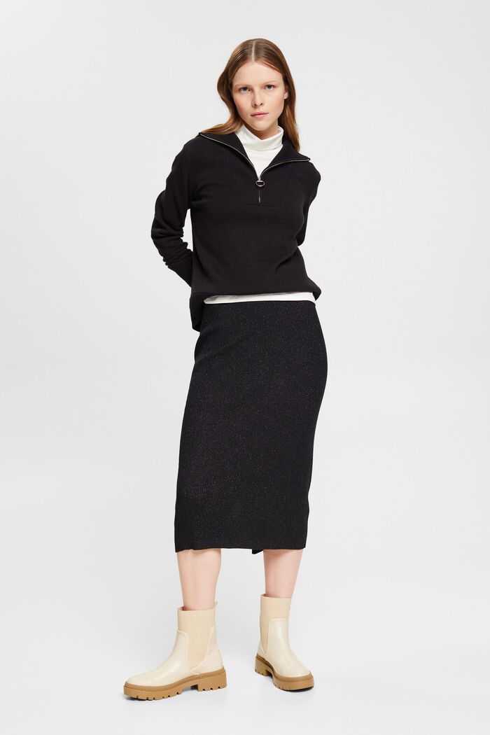Sparkly midi skirt, BLACK, detail image number 3