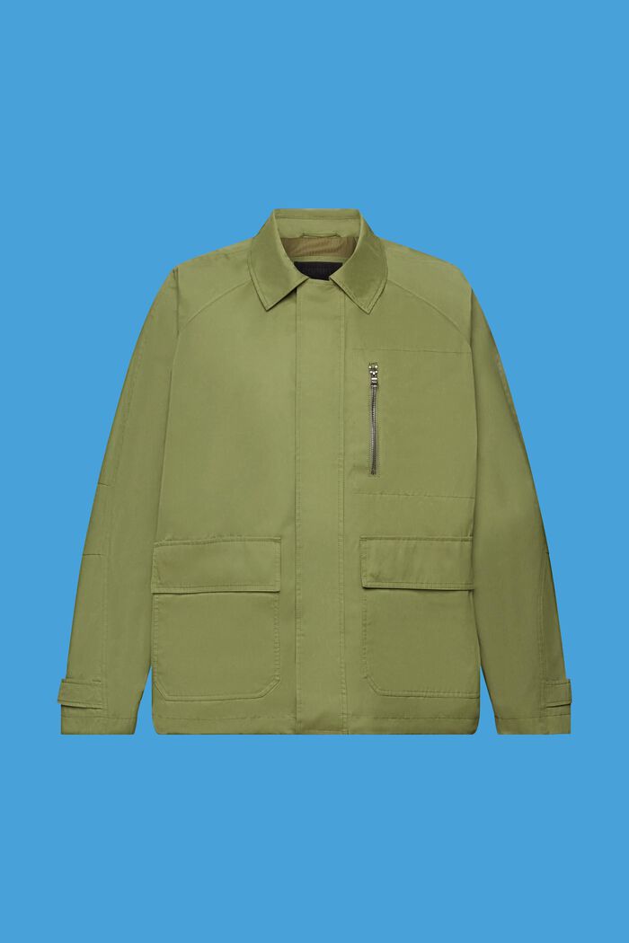混紡棉野戰外套, 橄欖綠, detail image number 7