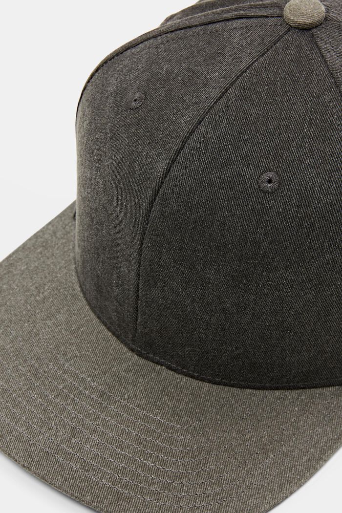 Cotton flat brim cap, BLACK, detail image number 1