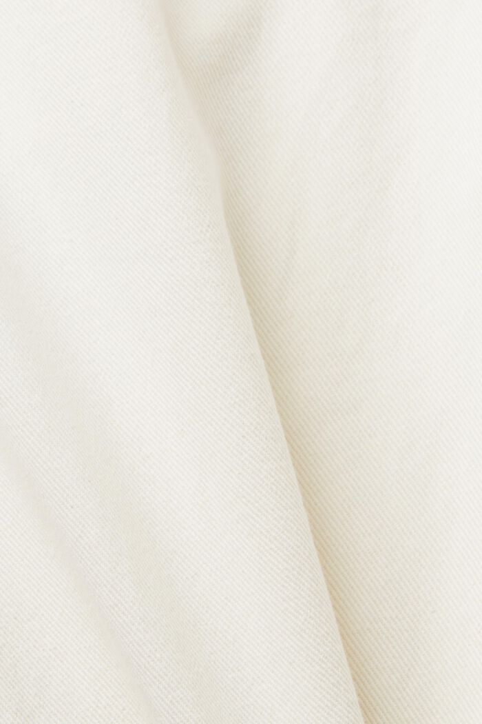 Wide leg twill trousers, 100% cotton, OFF WHITE, detail image number 7