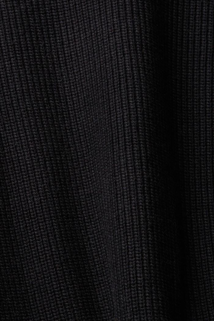 加厚半拉鏈套頭毛衣, 黑色, detail image number 5