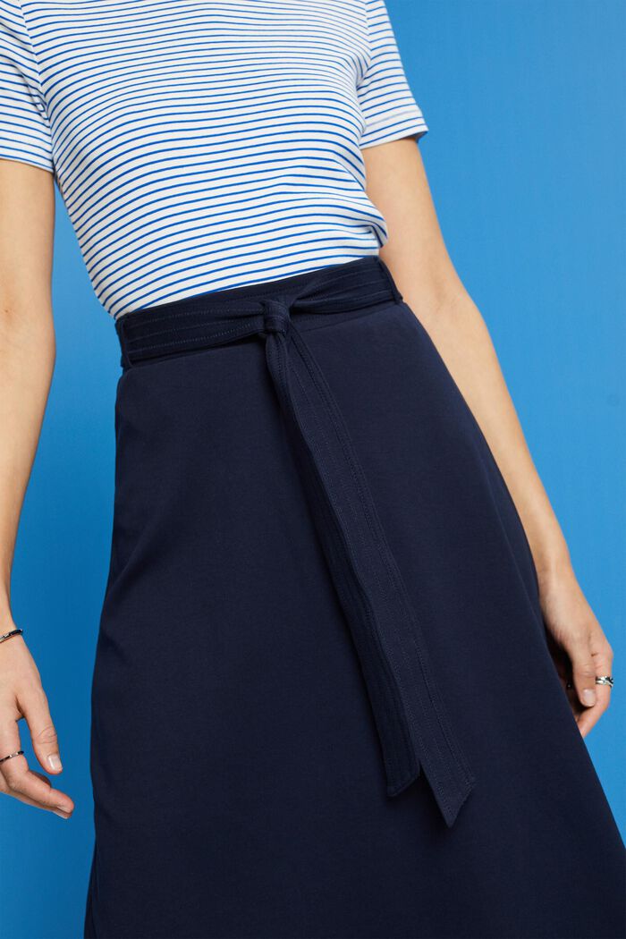 Jersey skirt with a belt, NAVY, detail image number 2