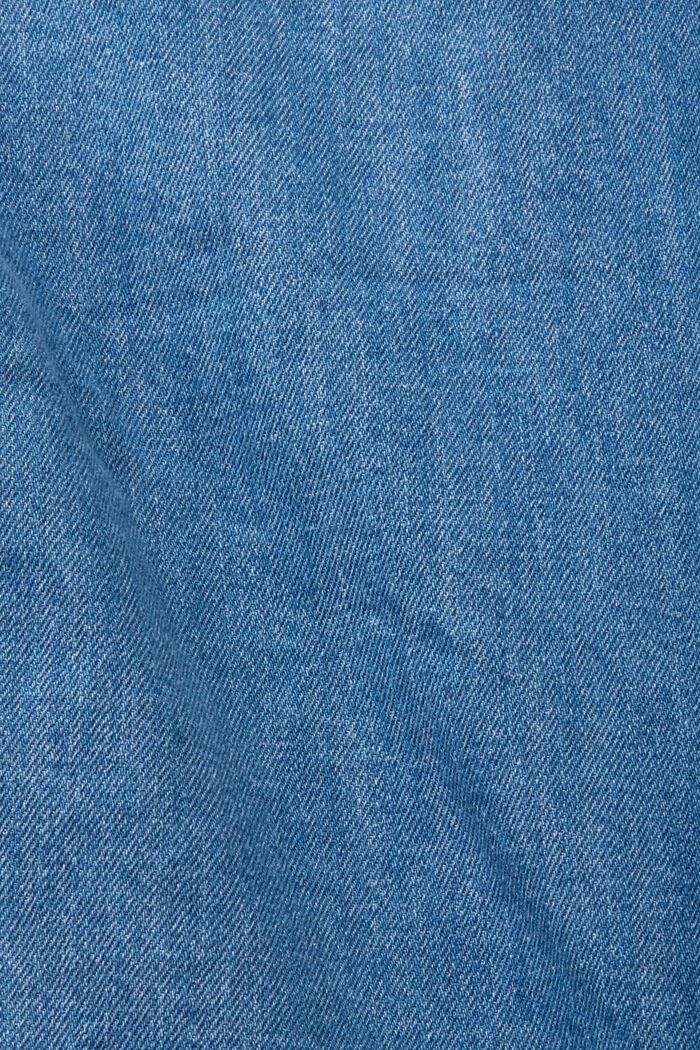 方正版型牛仔短袖襯衫, BLUE MEDIUM WASHED, detail image number 5