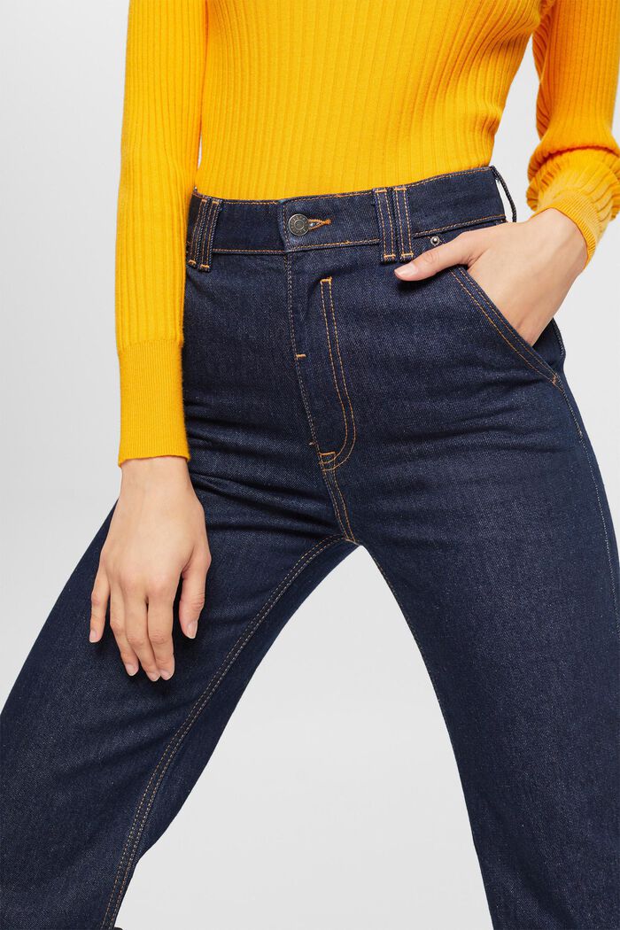 High-rise straight leg jeans, BLUE RINSE, detail image number 2