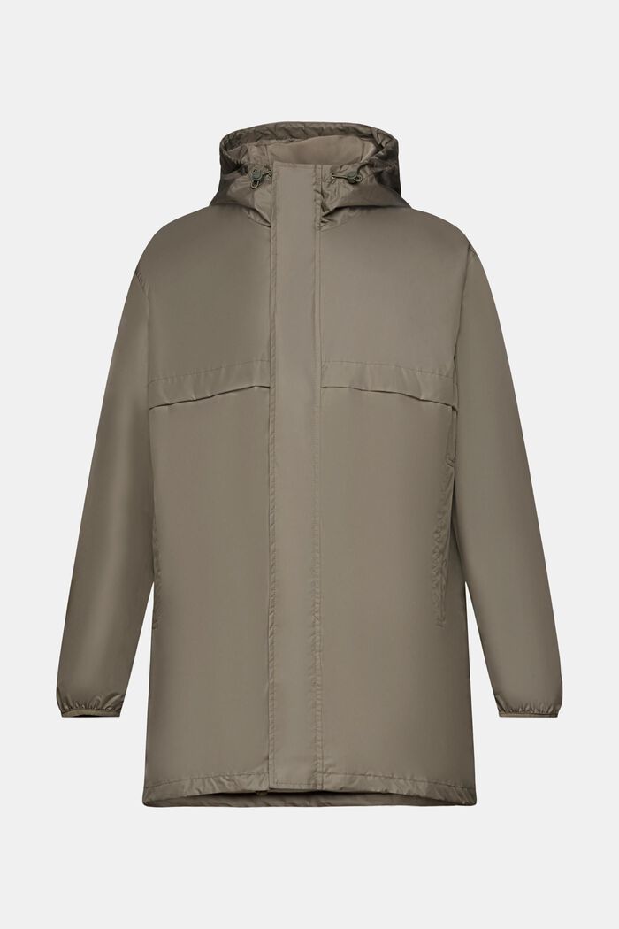 Lightweight Hooded Rain Jacket, KHAKI GREEN, detail image number 5