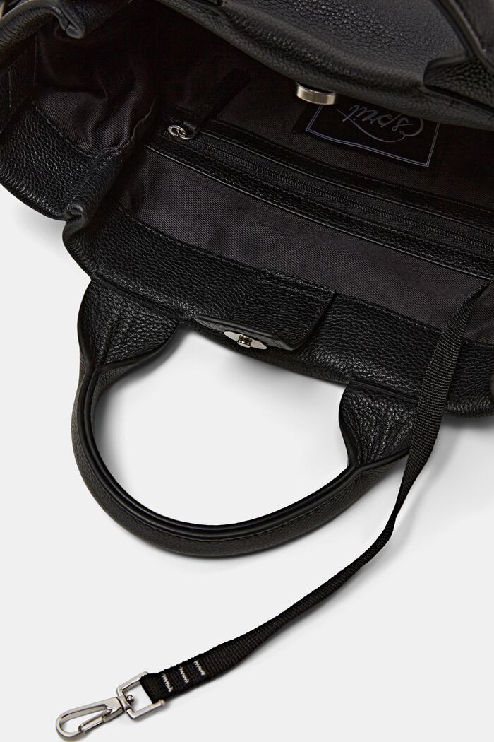Striped Leather Bag, BLACK, detail image number 3