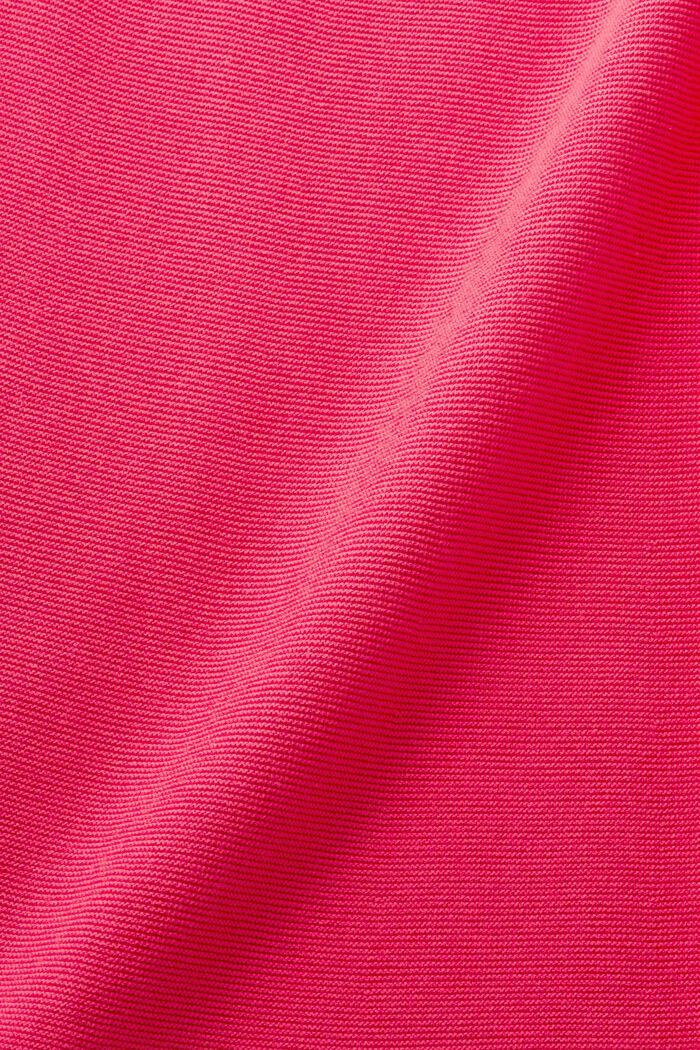 Sleeveless Ribbed Midi Dress, PINK FUCHSIA, detail image number 4
