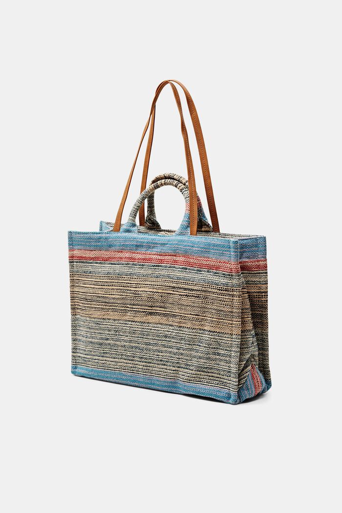 Shopper bag in multi-coloured design, MULTICOLOUR, detail image number 2