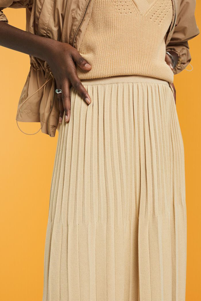 Pleated midi skirt, LIGHT BEIGE, detail image number 2