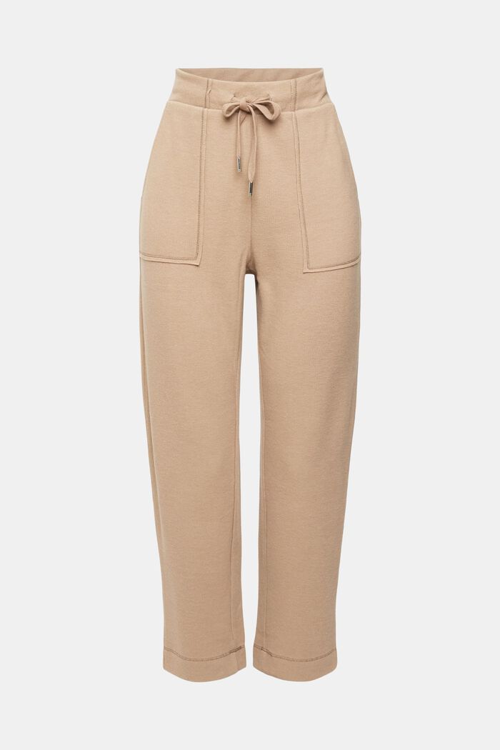 High-rise knitted jogger style trousers, TAUPE, detail image number 6