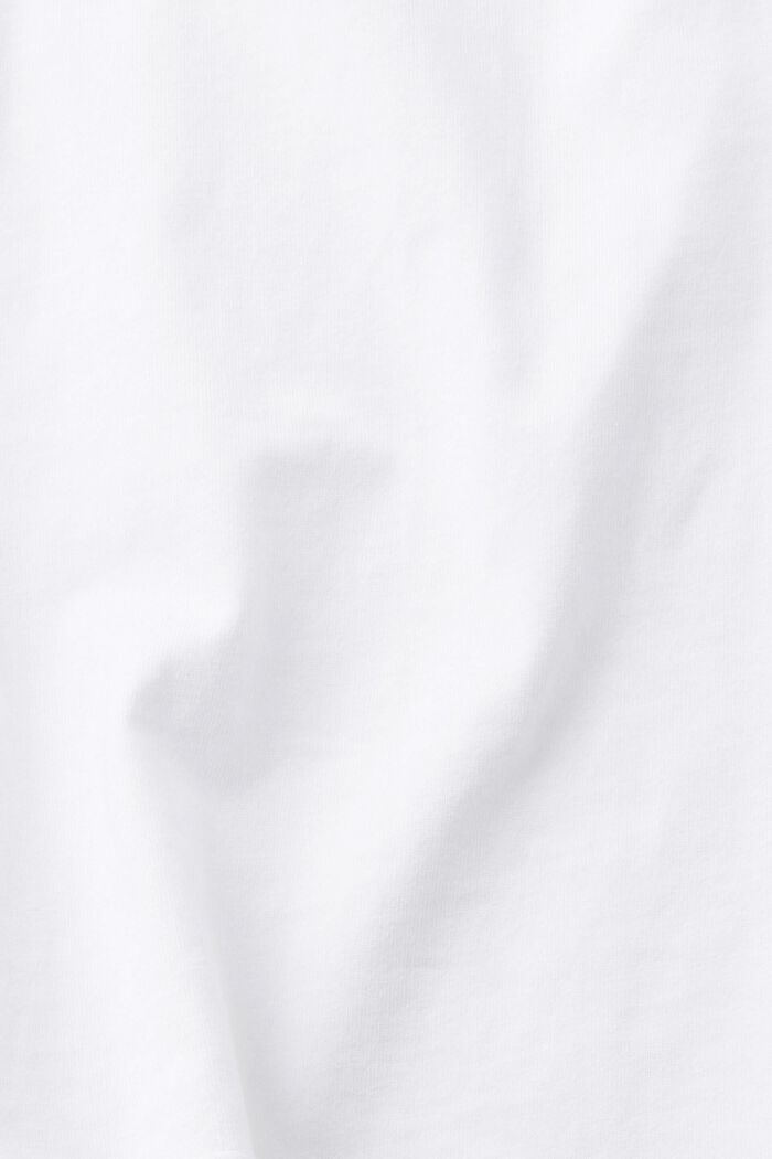 Cotton T-shirt with embroidered logo, WHITE, detail image number 5