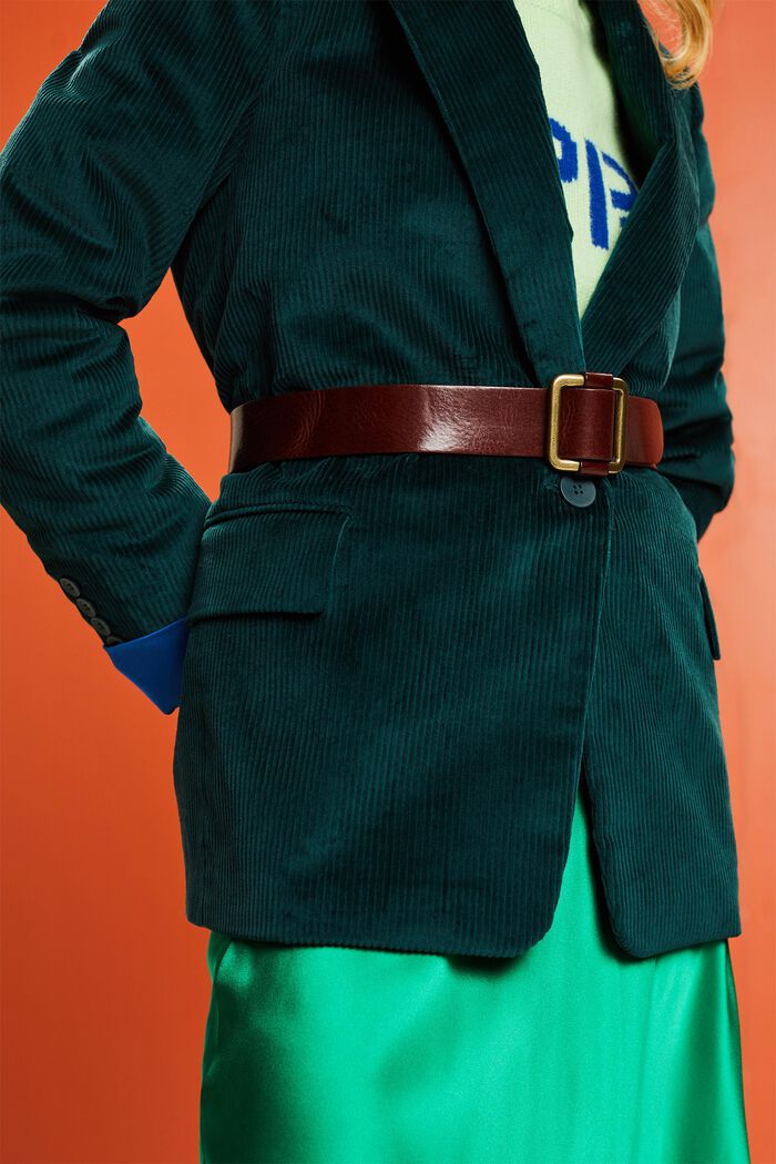‌超大廓形燈芯絨西裝外套, 翡翠綠, detail image number 3