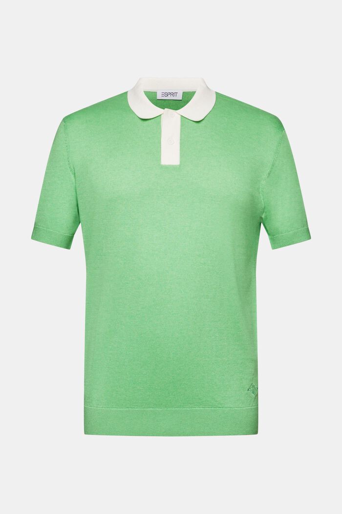 針織短袖POLO風恤衫, 柑橘綠, detail image number 5