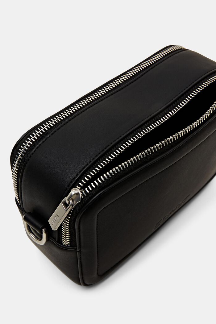 Faux Leather Camera Bag, BLACK, detail image number 3