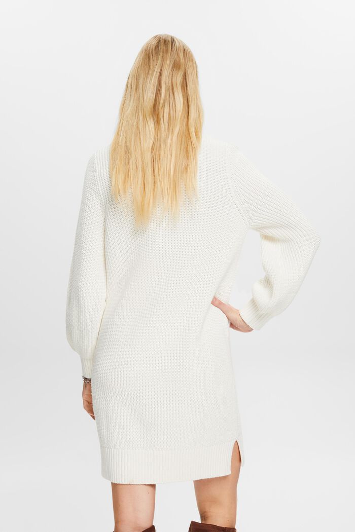 Wool-Blend Cable Knit Sweater Dress, OFF WHITE, detail image number 3