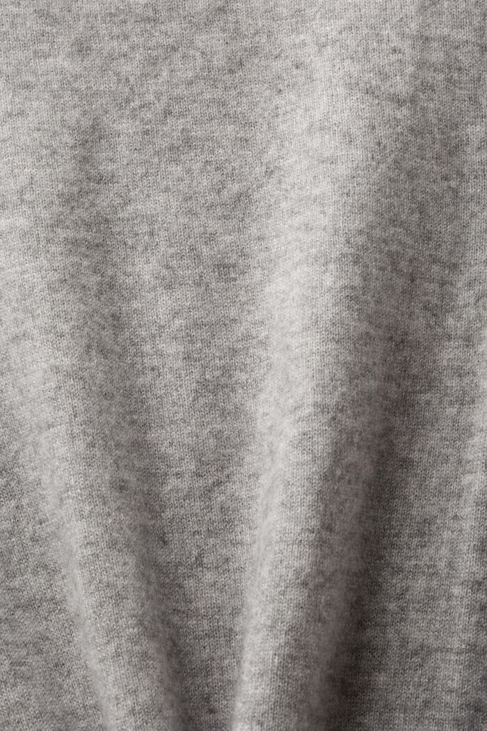 短袖羊絨毛衣, 灰色, detail image number 4