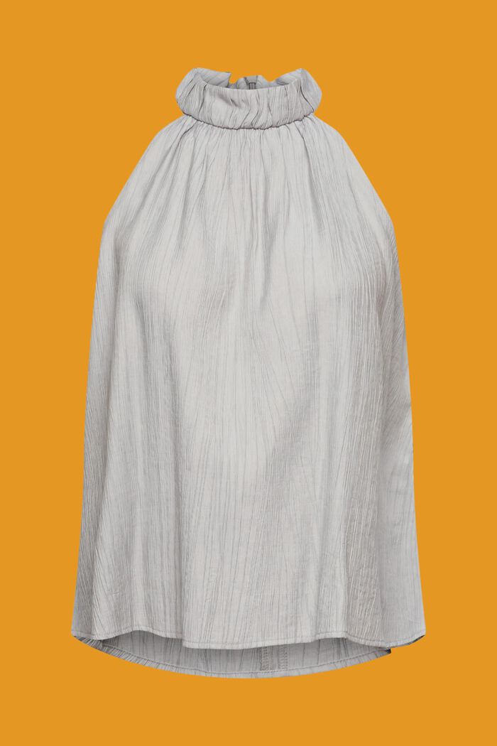 褶襉無袖女裝襯衫, 灰色, detail image number 6