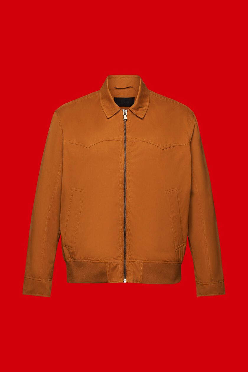 Bomber jacket with turn-down collar