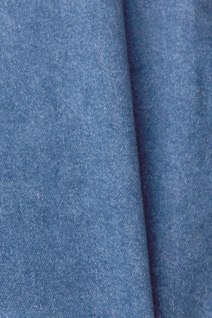 Faux fur denim jacket, BLUE LIGHT WASHED, detail image number 6