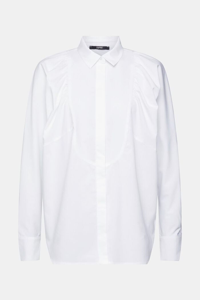 Poplin shirt blouse, WHITE, detail image number 6